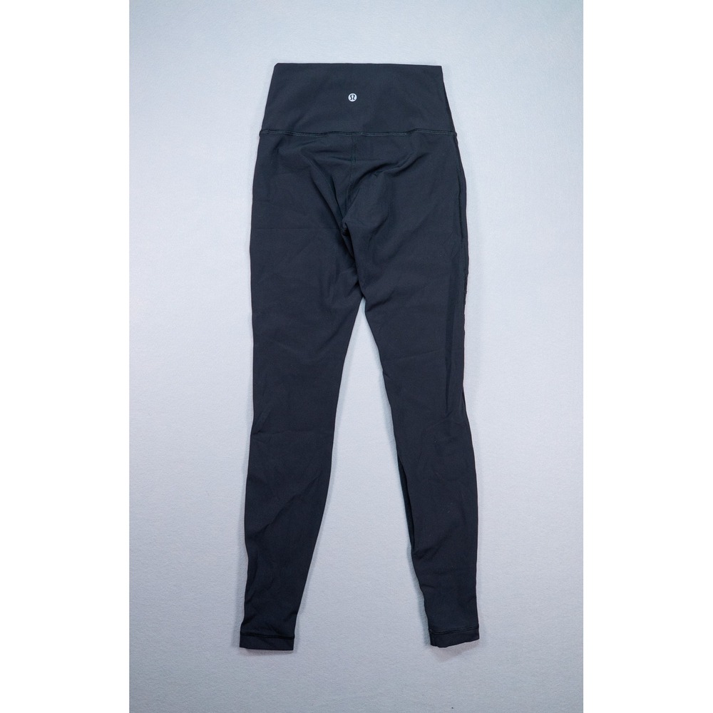 Lululemon Women Black High Rise Leggings Mesh Panel Yoga Athletic Pants Size 4 6 - Picture 2 of 6